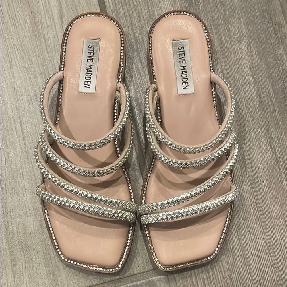 Steve Madden Silver Strappy Sandals